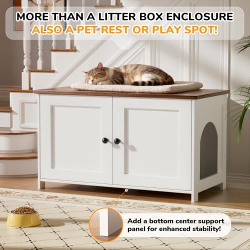 Extra Large Cat Litter Box Enclosure Furniture Dog Proof, Hidden Kitty Washroom - Image 7