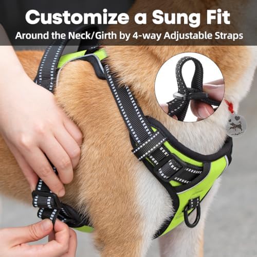 PoyPet No Pull Dog Harness Medium, Reflective Vest - Image 4