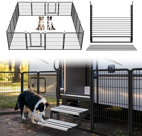 FXW Rollick Dog Playpen with RV Step Grid, 16 Panels by FXW