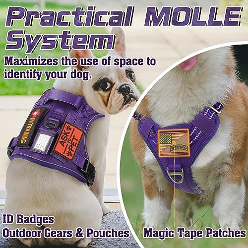 rabbitgoo Tactical Dog Harness for Small, No Pull Military Service Vest - Image 4