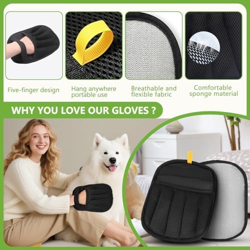 Electrostatic Pet Hair Remover Gloves – 2 Pack Reusable Lint Roller Alternative - Image 2