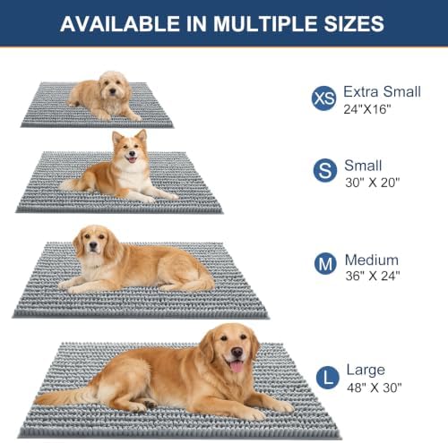 OLANLY Dog Door Mat for Muddy Paws 59x35, Ultra-Absorbent Chenille Mud Mat - Image 2