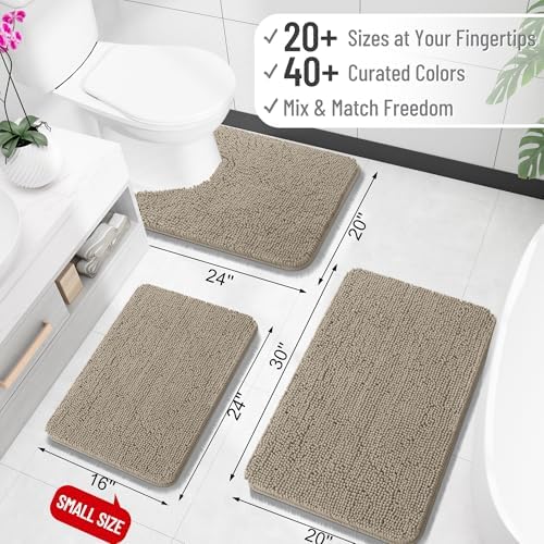 OLANLY Bathroom Runner Rugs 47x20, Extra Soft Absorbent Chenille Bath Rugs - Image 2