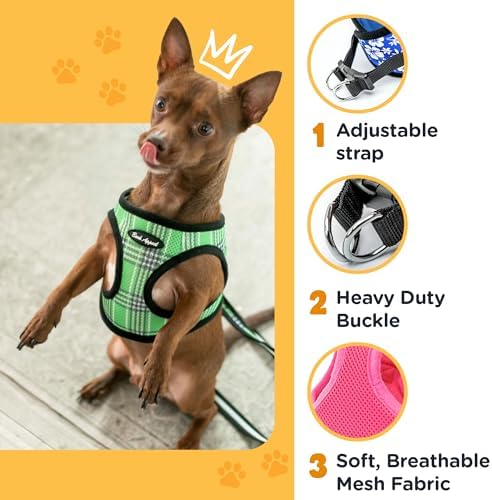 Bark Appeal Raspberry Plaid Step-in Dog Harness - Image 4