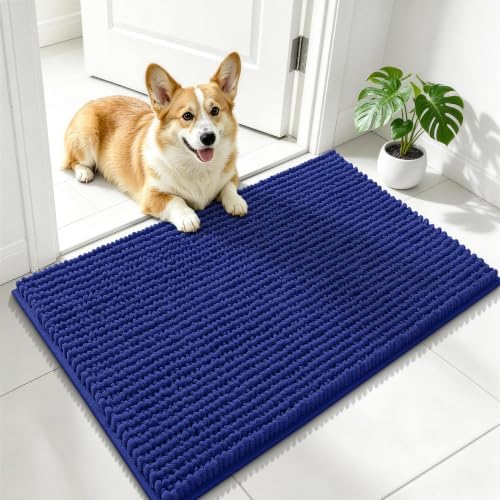 Smiry Dog Door Mat for Muddy Paws 24x16, Ultra Absorbent Chenille Doormat by Smiry