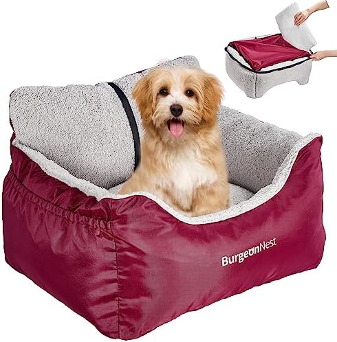 BurgeonNest Dog Car Seat for Small Dogs & Cats Under 25 lbs by Lifelongfriendsbelovedfamily