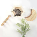 3-Piece Cat Wall Furniture Set: Hammock, Hexagon House & Climbing Steps by ZellaProducts