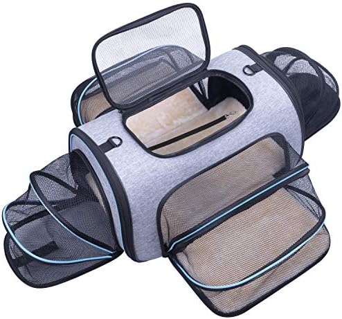 Siivton Pet Carrier Airline Approved, 4 Sides Expandable Cat Carrier Bag by Siivton
