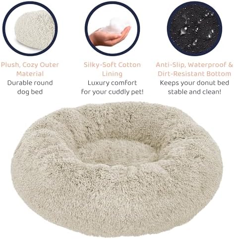 Calming Donut Dog Bed for Small Dogs, Round Dog Bed for Medium & Large Dogs - Image 5