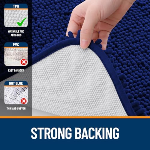 OLANLY Large Bathroom Rugs 47x32, Extra Soft Absorbent Chenille Bath Rugs - Image 6