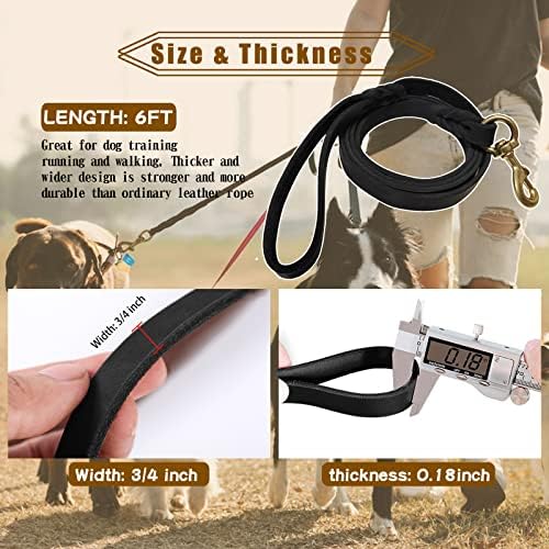 Leather Dog Leash - 6ft x 3/4 inch - Image 3