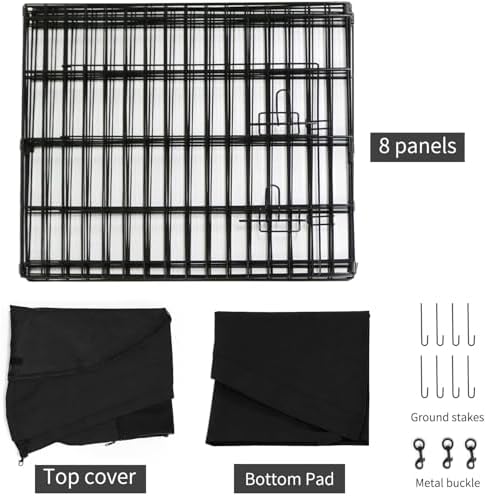 PETIME Foldable Metal Dog Exercise Pen/Pet Puppy Playpen Kennels Yard Fence - Image 6
