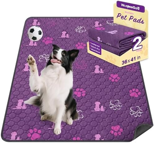 WanpeeGoo Washable Pee Pads for Dogs, Waterproof, 36 x 41 in, 2 Pack by WanpeeGoo