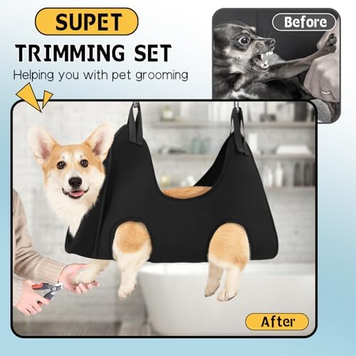 Supet Dog Grooming Hammock for Nail Trimming, Pet Grooming Hanging Harness - Image 2