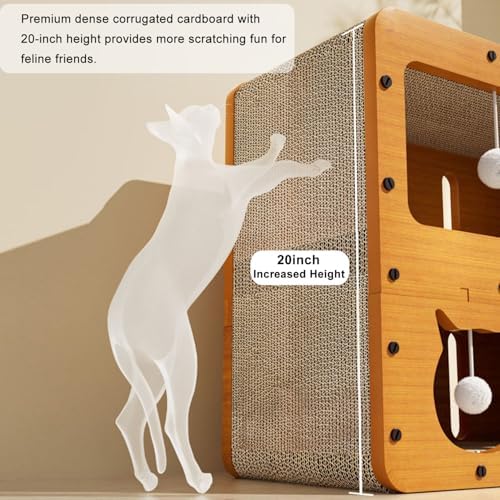 Cat Scratcher Cardboard House, 2 Floor Kitty Scratching Pad Lounger Bed - Image 3