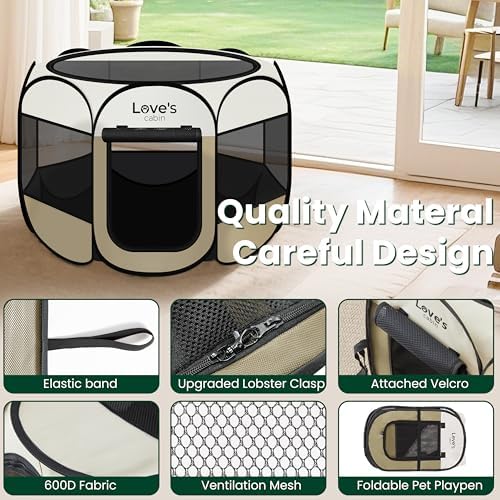Love's cabin Pet Puppy Dog Playpen, Large Dog Tent Crates Cage Indoor/Outdoor - Image 5