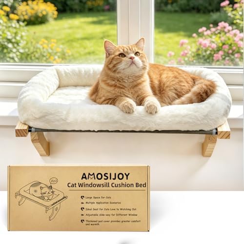 AMOSIJOY Wooden Cat Windowsill Perch - Image 6