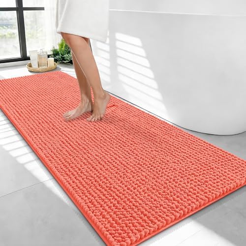 OLANLY Thick Chenille Bathroom Runner Rugs 47x24, Absorbent Bath Mat by OLANLY
