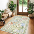 Floral Area Rug Washable Living Room Rugs 3x5 Vintage Soft Non-Slip Carpet by NYZEL