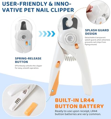 Pet Nail Clipper with Light for Cats & Small Dogs Puppies, Ultra Bright LED to - Image 5