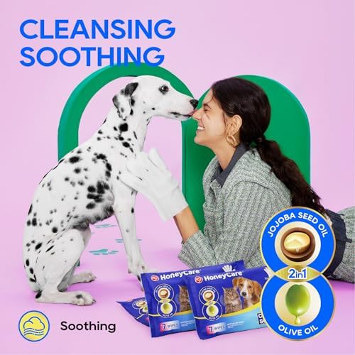 HONEY CARE All-Absorb Disposable Pet Grooming Gloves Wipes - Image 4