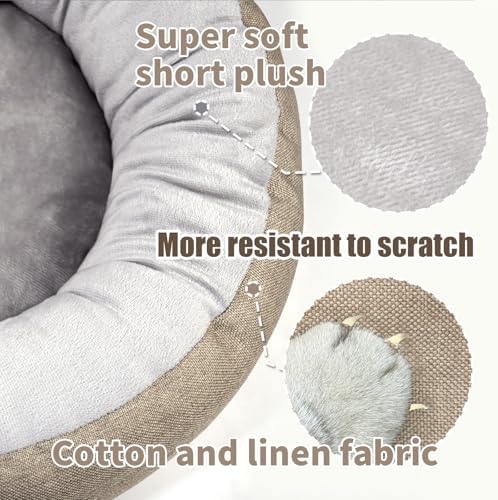 CLAYCLAY Cozy Round Cat Bed – Soft, Comfortable Cushion - Image 3