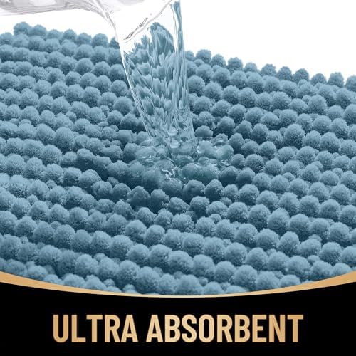 OLANLY Thick Chenille Large Bathroom Rugs Mats 44x32, Airy Blue - Image 3