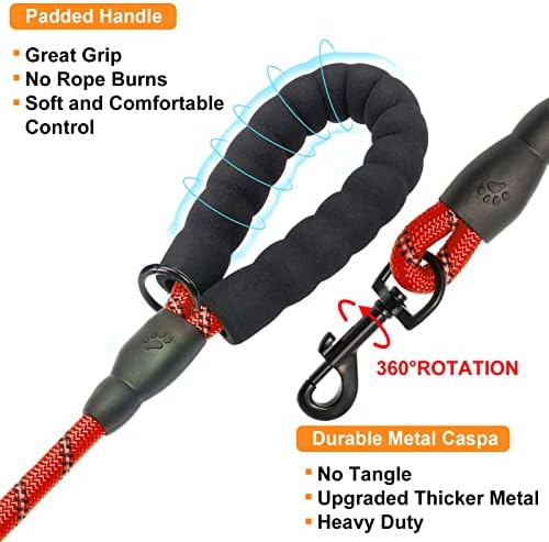 BEAUTYZOO Dog Leash for Large Dogs, 6FT Heavy Duty Rope Leash Bulk, 3 Pack - Image 3
