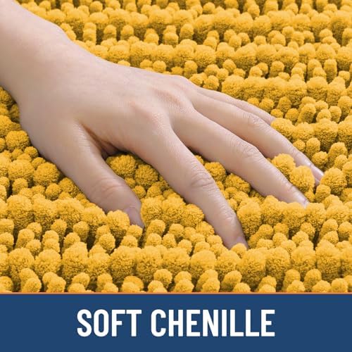 Smiry Bathroom Rugs 34X21, Extra Soft Rubber Backing Chenille Bath Mats - Image 4