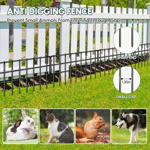 42.5ft x 13in Garden Fence Animal Barrier, 30 Panels No Dig Fence - Image 5