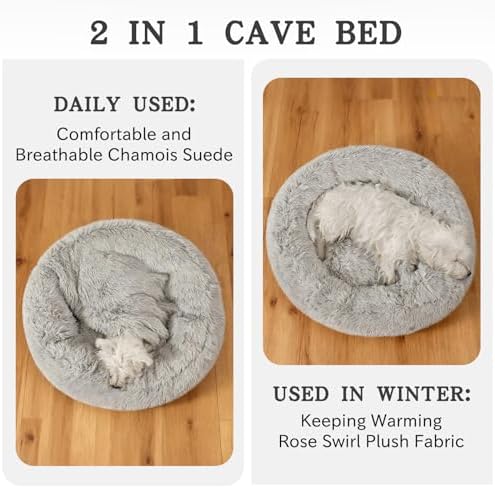 NOYAL Calming Donut Dog Bed, Hooded Cave - Image 2