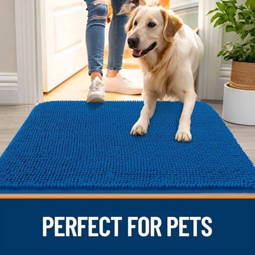 OLANLY Dog Door Mat for Muddy Paws 70x32, Super Absorbent Chenille Mud Mat - Image 6