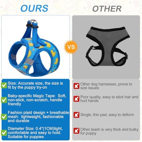 BEAUTYZOO Small Dog Harness and Leash Set, No Pull Puppy Pet Vest- Duck - Image 5