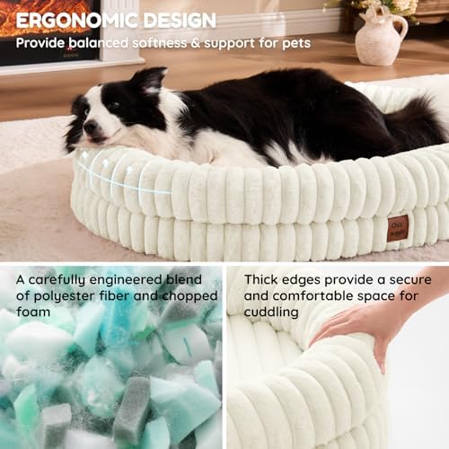 ChiXnuggle Orthopedic Dog Bed, Washable Cover, Faux Fur Bolster Pet Couch - Image 4
