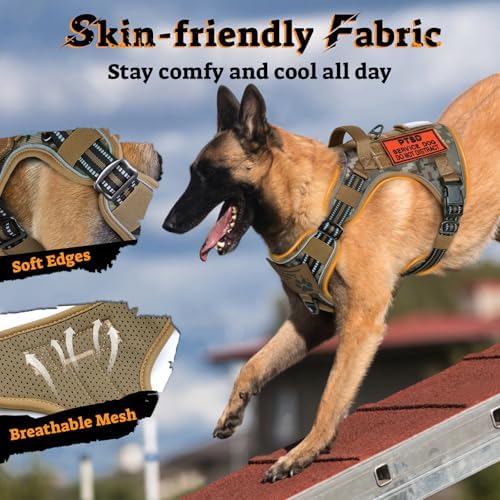 rabbitgoo Tactical Dog Harness for Large Dogs, No Pull Service Pet Vest - Image 4