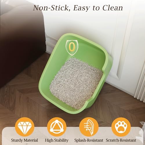 Large Cat Litter Box with High Sides, Side Entry Open Top Deep Tall Litter Pan - Image 5