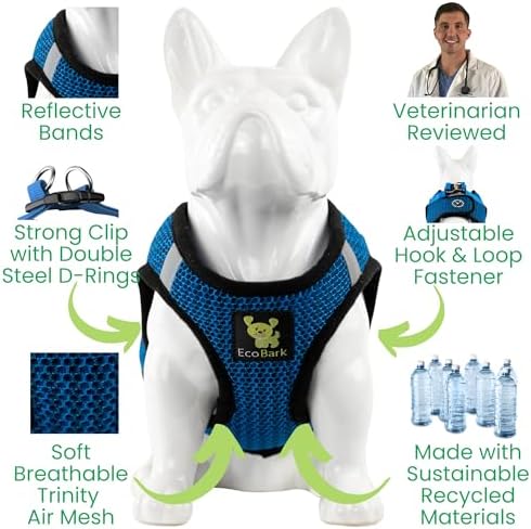 EcoBark Step in Dog Harness, Reflective Mesh Vest, Royal Blue Sport - Image 4