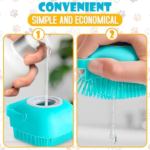 2 Pcs Dog Scrubber with Soap Dispenser, Refillable Silicone Brush - Image 4