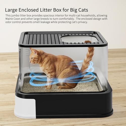 RIZZARI Stainless Steel Litter Box: Enclosed Pull-Out Drawer Top Exit - Image 5