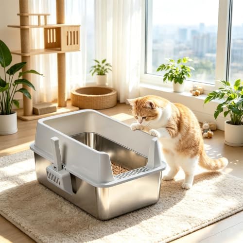 Stainless Steel Sifting Litter Box, XL Litter Boxes - Image 6
