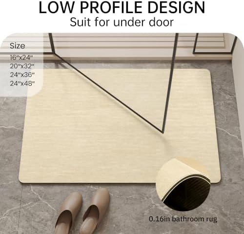 Mecko Bath Mat Ultra Thin Beige - Image 2