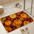 Fall Pumpkin Bath Mat, Fast Drying Thanksgiving Maple Bathmats by Unknown
