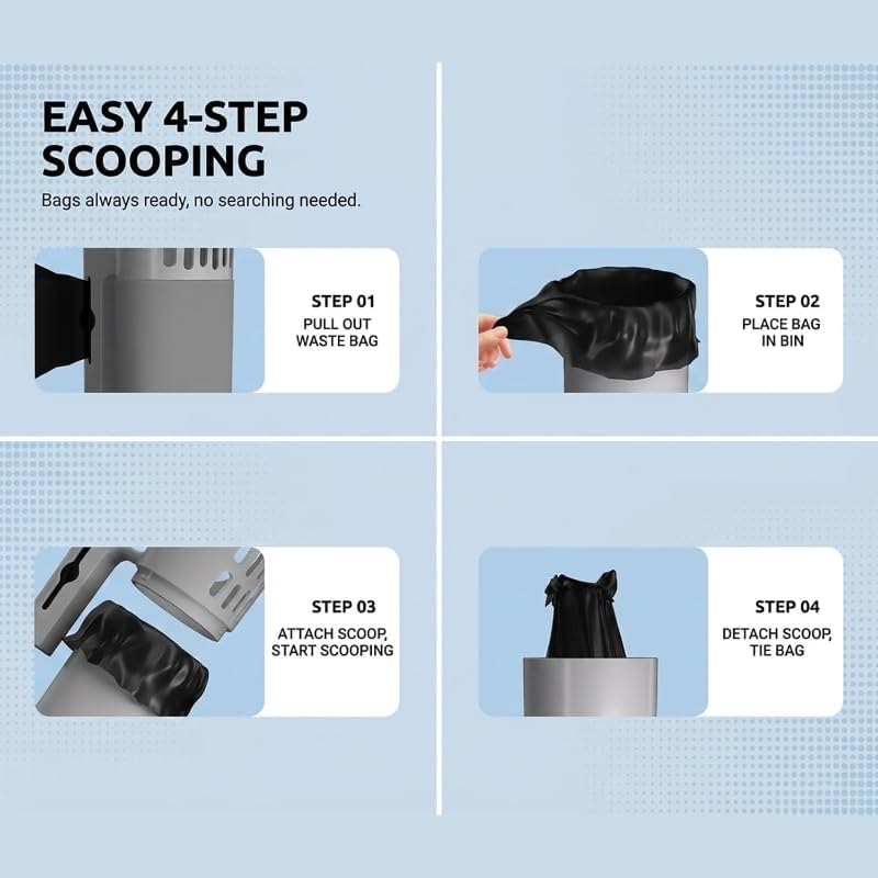 Cat Litter Scoop with Waste Can, 2 in 1 Large Capacity Portable Litter Scooper - Image 5