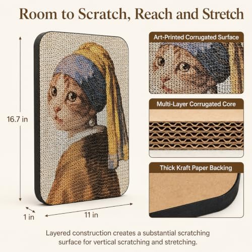Cat Wall Scratcher, Art Cat Scratching Board - Image 2