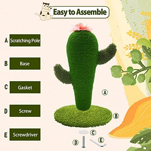 AUSCAT Cat Scratching Post, Cute Cactus Scratching Post, Nature Sisal Cat - Image 5