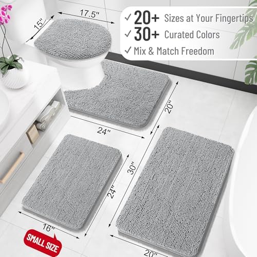OLANLY Small Bathroom Rugs 30x18, Extra Soft Absorbent Chenille Bath Rugs - Image 2