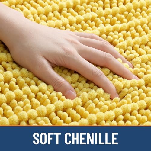 Smiry Bathroom Rugs 47X20, Extra Soft Rubber Backing Chenille Bath Mats - Image 4