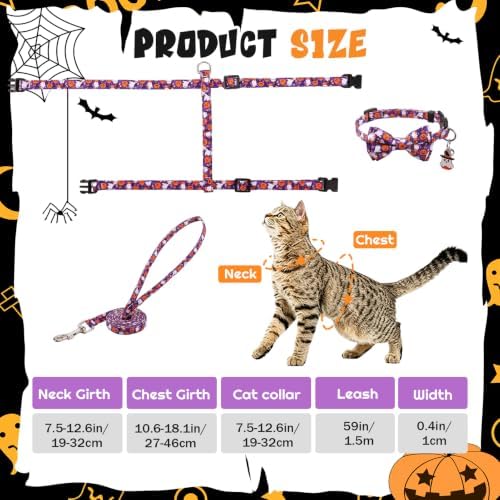 2 Pack Halloween Cat Harness and Leash Breakaway Cat Collars - Image 2