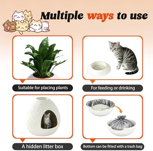 Plant Litter Box Egg-Shaped, Hidden Cat Litter Box Enclosure - Image 5