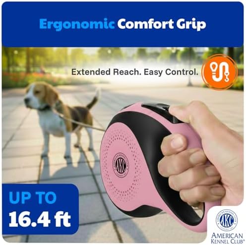 American Kennel Club Retractable Dog Leash, Tangle-Free, Ergonomic Grip - Image 3
